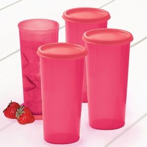 New Tupperware  Tumblerś  Red Color Set of 4